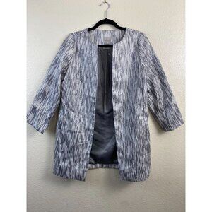CHICO'S TRAVELERS Blazer Jacket WOMENS size 6 GRAY METALLIC Holiday Event Party